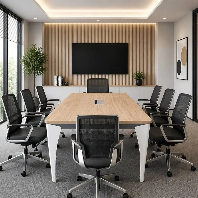 ATOM PORSCHE DATAPORTLU ÇAM MDF TOPLANTI MASASI